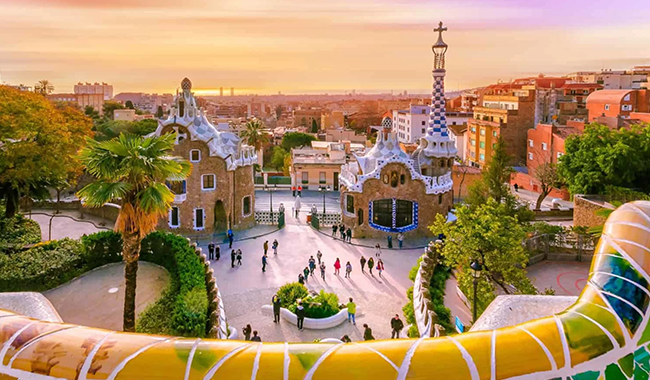 Park Guell in Barcelona, Spain