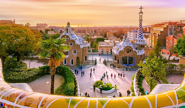 Park Guell in Barcelona, Spain